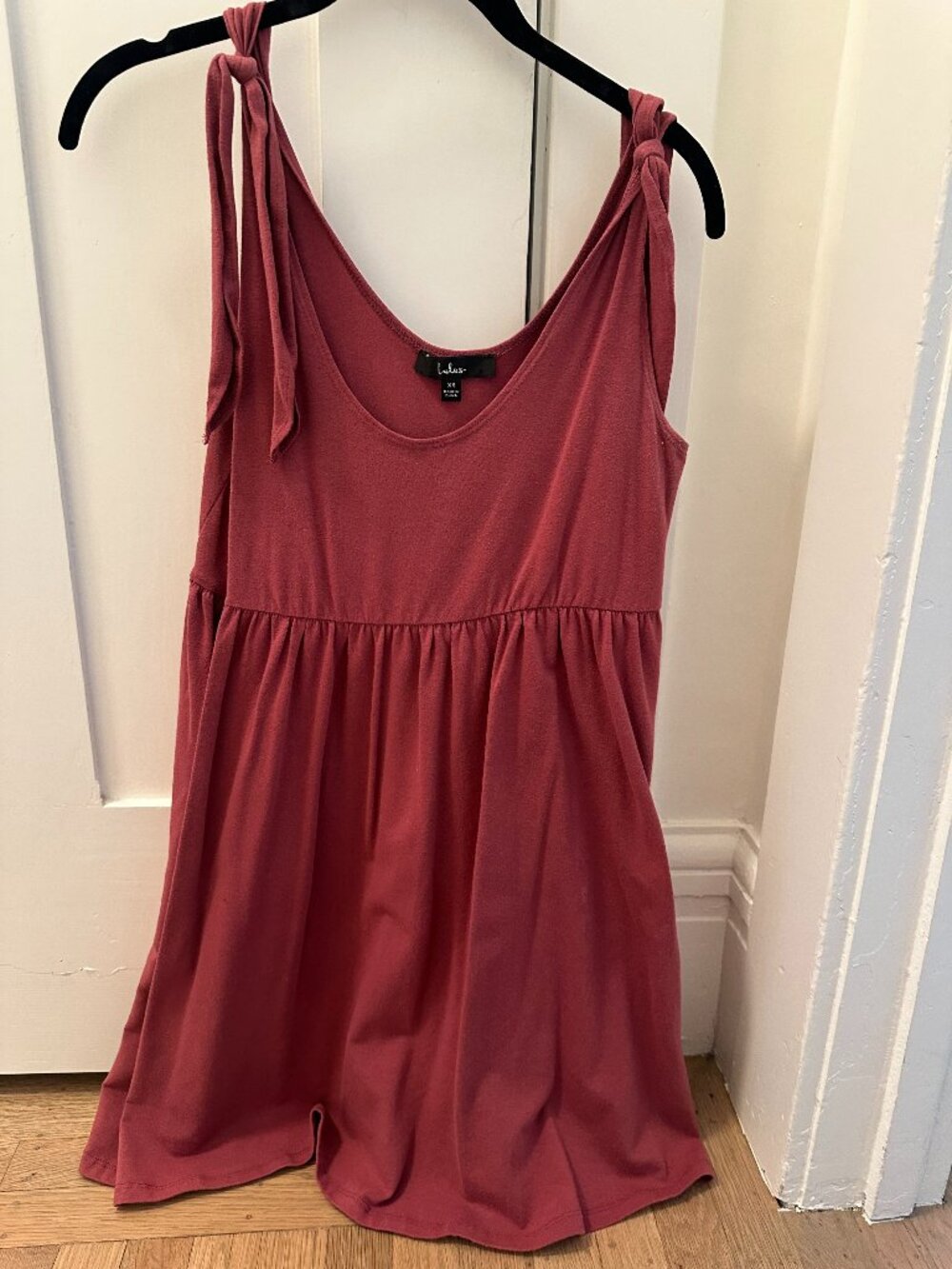 Lulus Dusty Rose Tie-Shoulder Babydoll Mini Dress - Size XS (from Nordstrom)